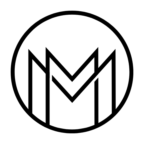 MJ Morley Law Logo, Black text on white background, Two M's in a black circle.